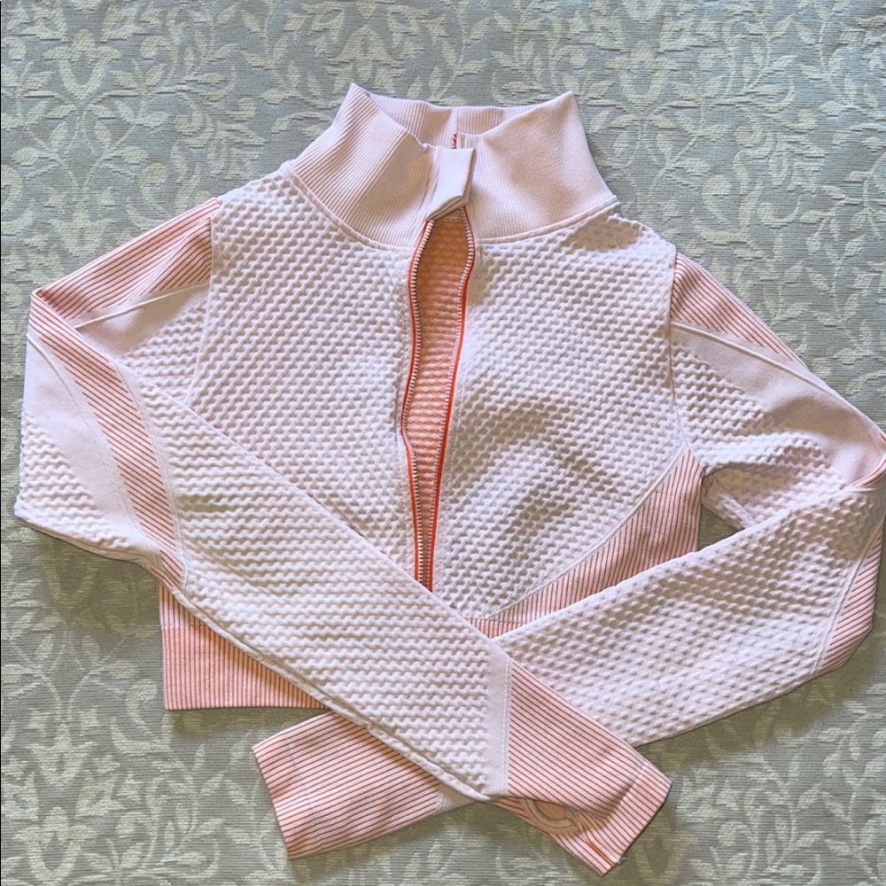 SHEIN pink / coral crop athletic jacket
